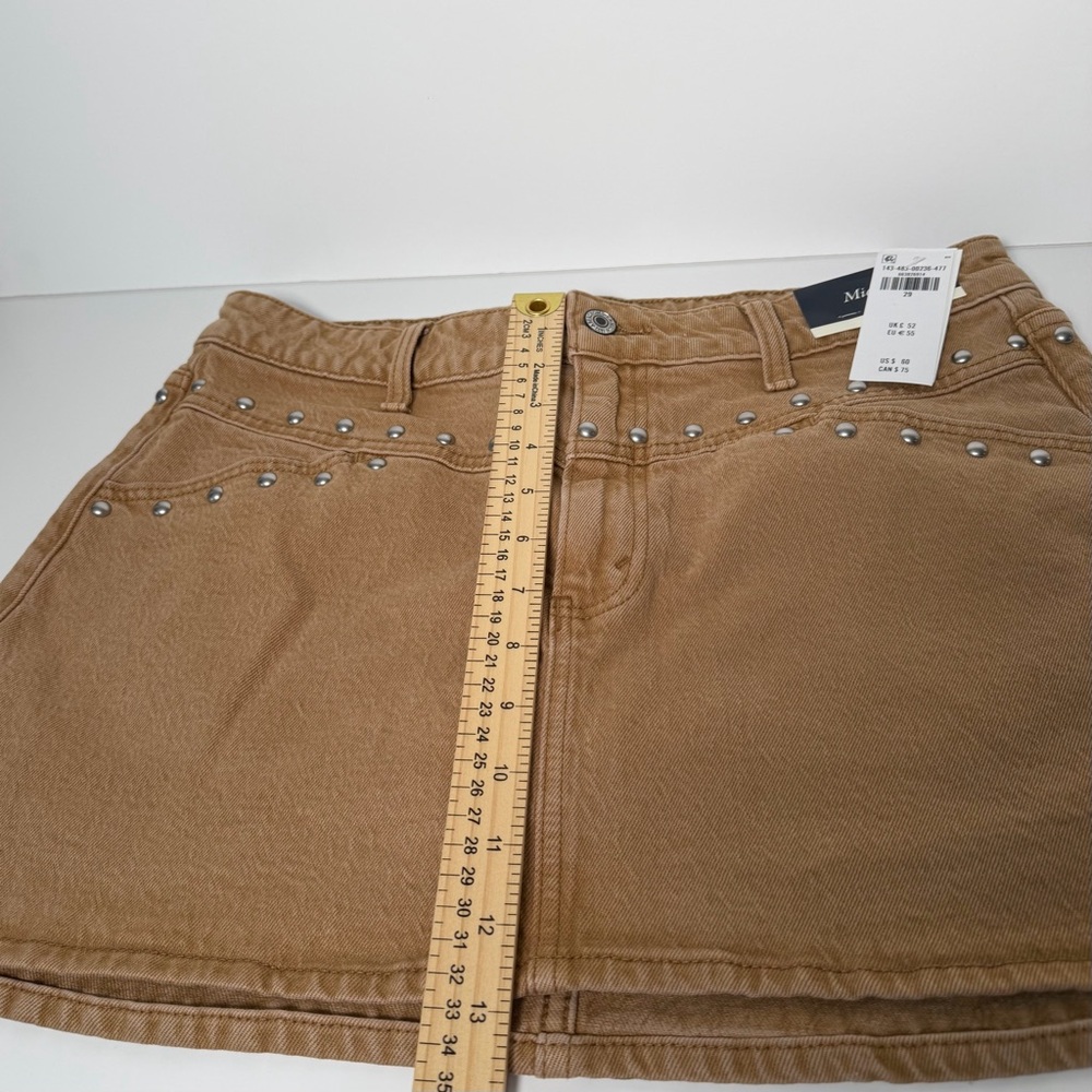 Abercrombie & Fitch Curve Love Tan Studded Mini Skirt - Picture 15 of 16